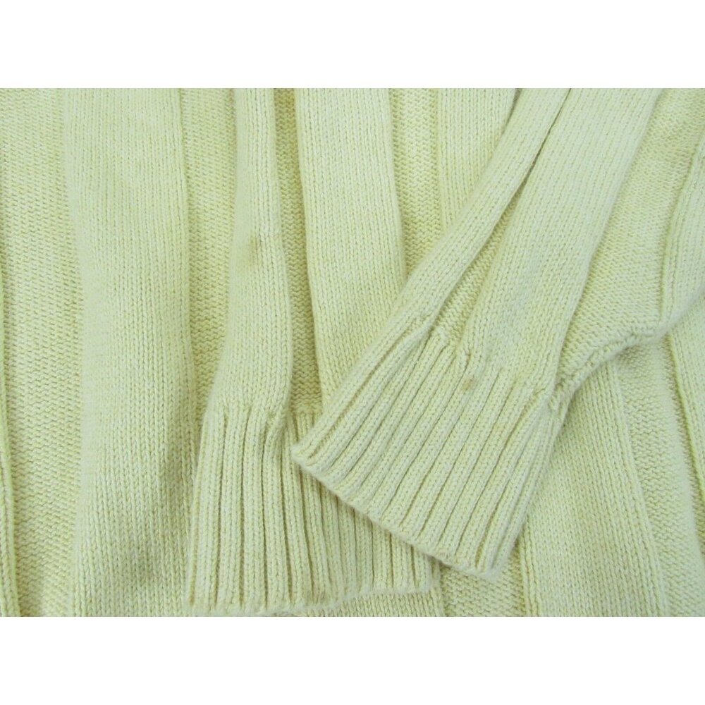 Vintage Brooks Brothers Cable Sweater Mens XL Cream Cotton Knit Beige‎ Fisherman - Picture 3 of 6